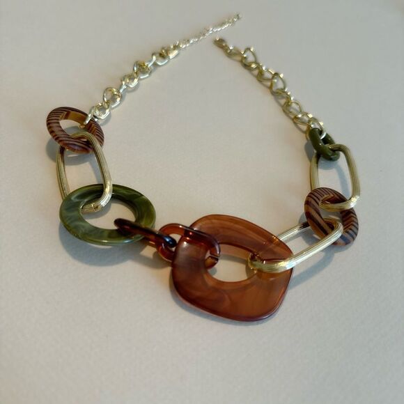 Boho link chain necklace M954 - Picture 3 of 4